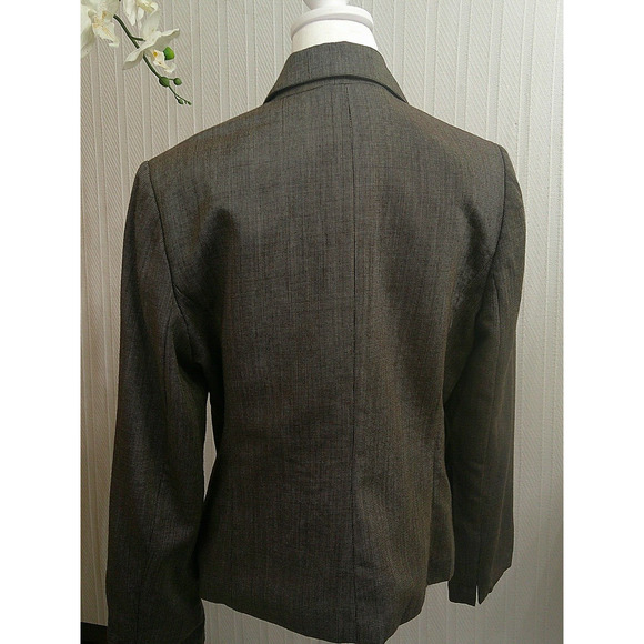 Tahari Arthur S Levine Lined 3 Button Brown Blazer Jacket Women's Size 14 - Picture 5 of 8
